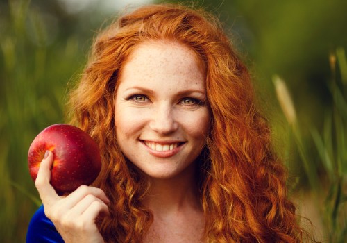 Woman with freckles